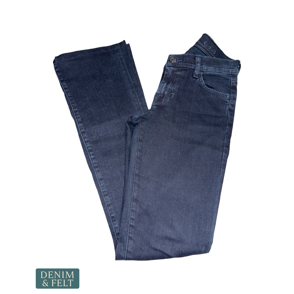 7 For All Mankind Rocker Dark Wash‎ Trouser Flare Jeans Stretch Denim Size 25